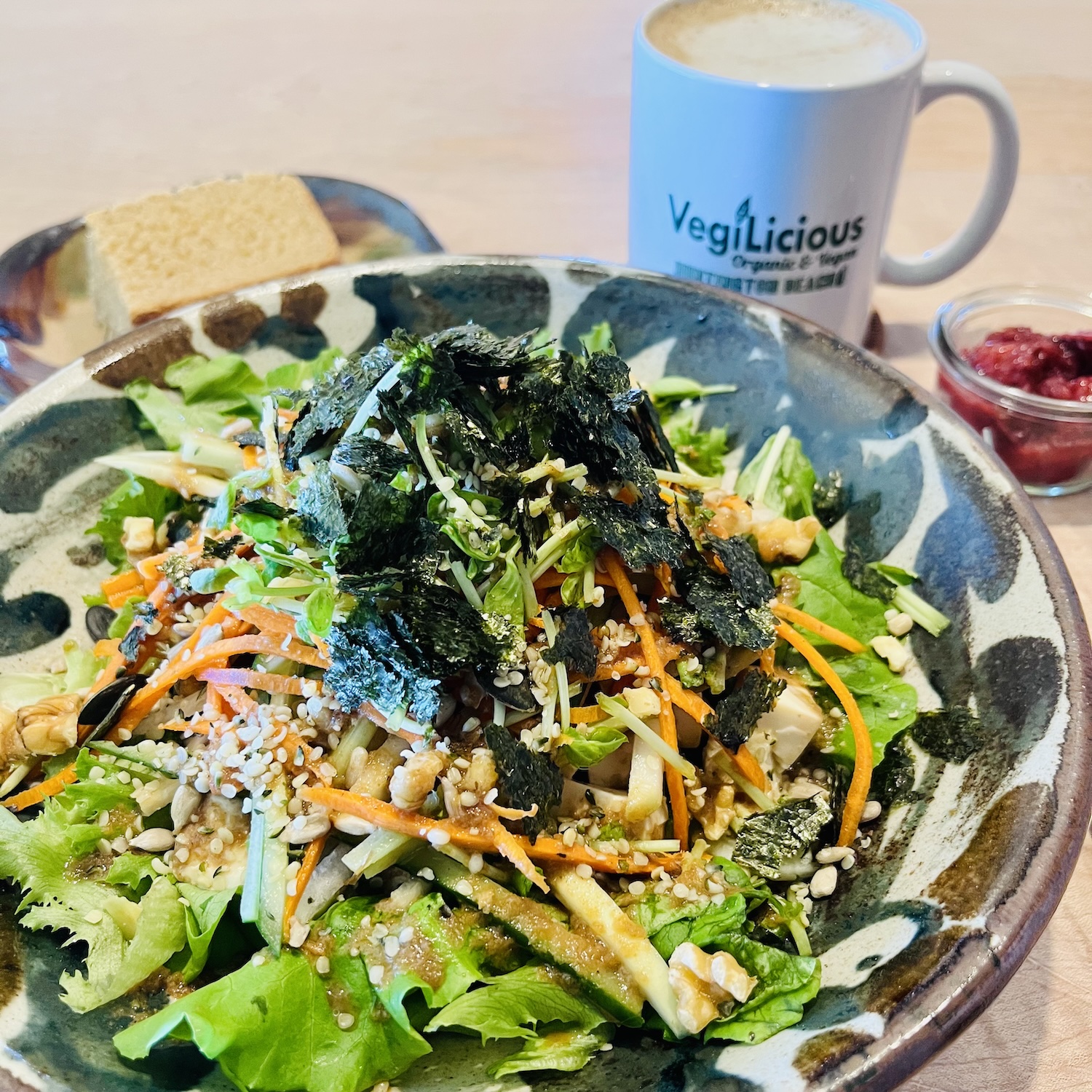 Organic vegan breakfast example