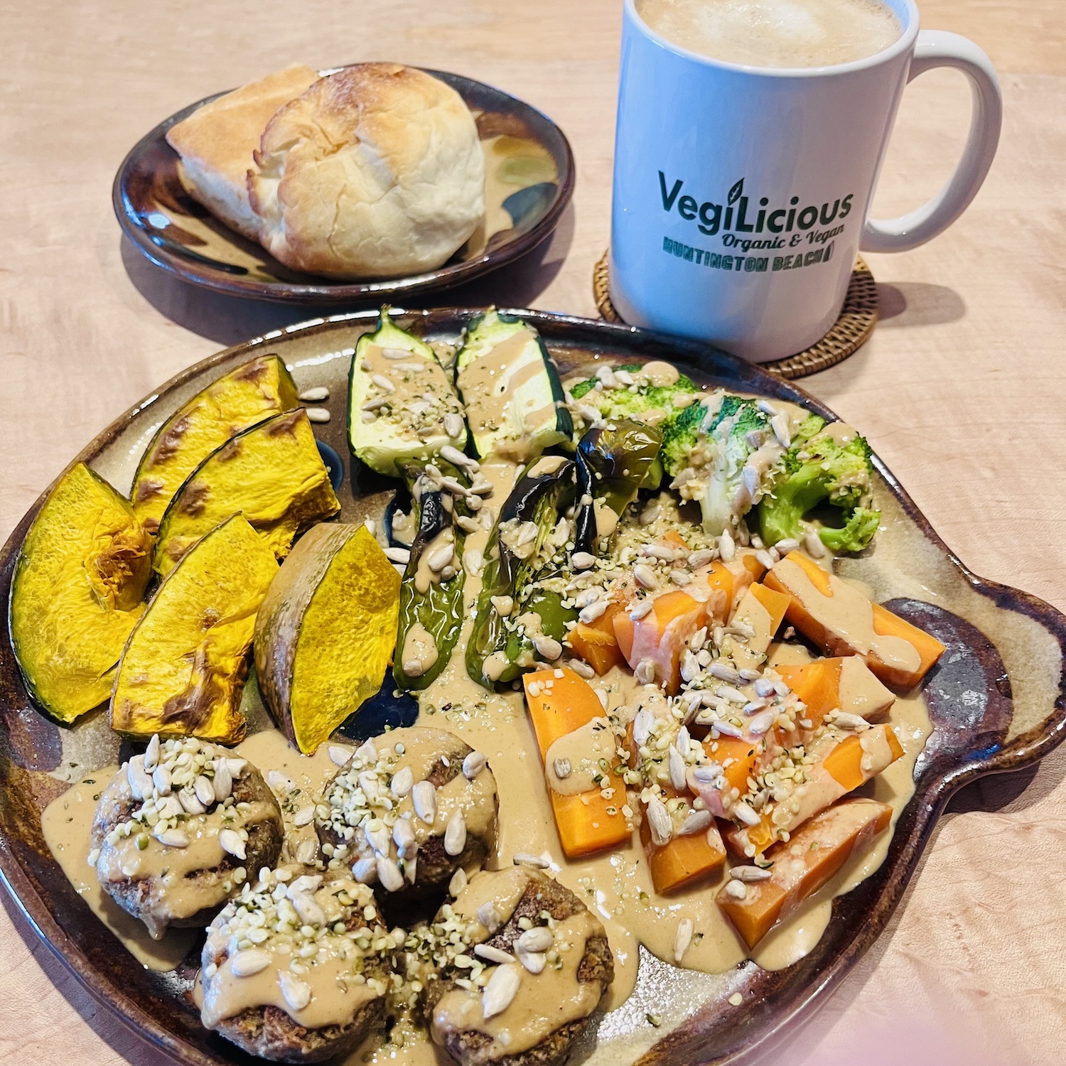 Organic vegan breakfast example
