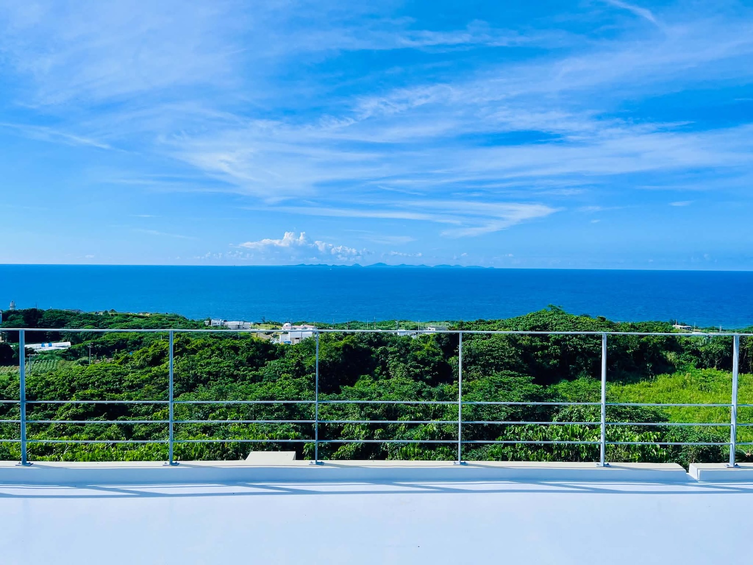 Panoramic daytime rooftop view